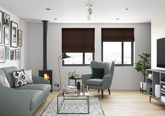 Maurice, Chocolate - Twist&Fit Roman Blind - Image 5